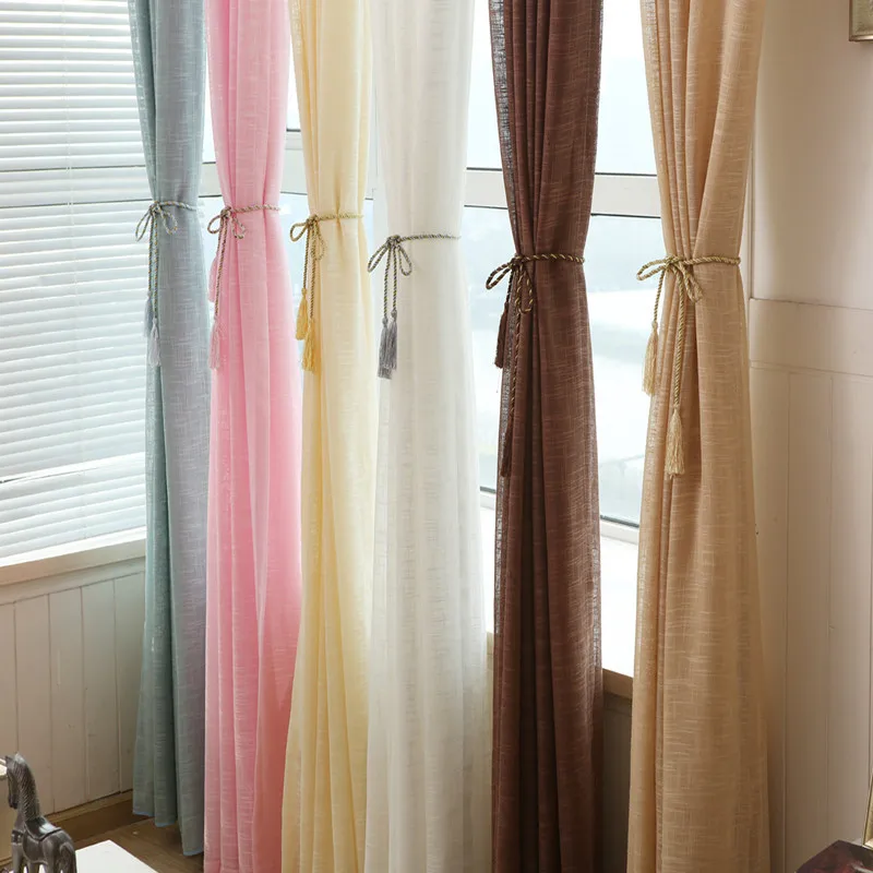 

Europe Solid White Yarn Curtain Window Tulle Curtains for Living Room Kitchen Modern Window Treatment Voile Curtain Lace Curtain