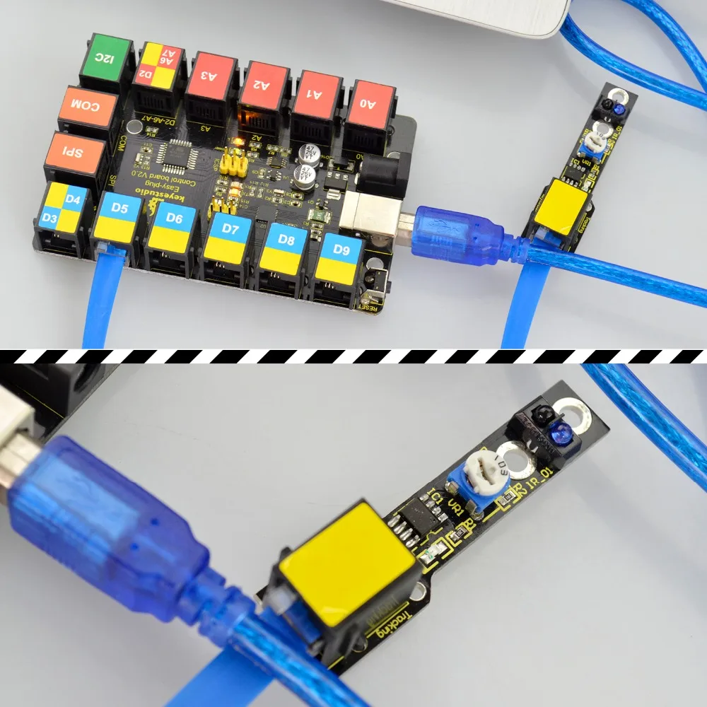 Новинка! Модуль датчика отслеживания линии Keyestudio RJ11 для Arduino Starter STEAM|Аксессуары