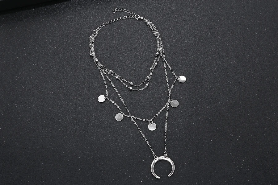 XIYANIKE женское ожерелье s& Подвески 4 Многослойные кисточкой кулон с полумесяцем Шарм бар замечательная Подвеска для женщин аксессуары N594