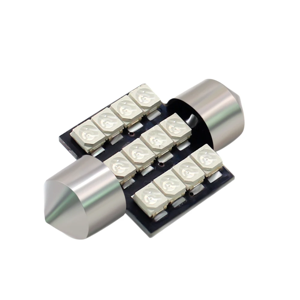 10 шт. гирлянда 31 мм светодиодный C5W C10W CANBUS 12 SMD 3528 Светодиодный лампы Белый красные, синие для авто Интерьер автомобильного салона ствол светильники 12V