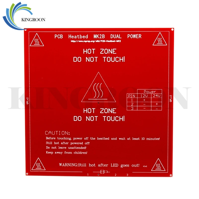 KINGROON ترقية MK2B ساخنة السرير PCB Heatbed المزدوج 12 فولت 24 فولت الأحمر MK2 B الساخن مرتع 3D طابعات جزء الحرارة 214 ملليمتر x 214 ملليمتر الاكسسوارات