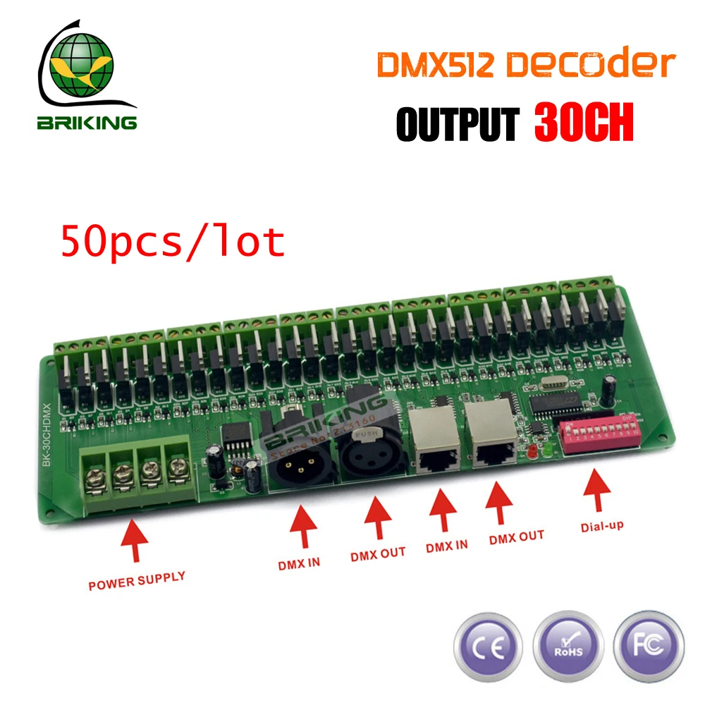 

DHL Free shipping 30 channel/27 channel DMX RGB LED strip controller decoder dmx512 decoder controlador dmx dimmer 12v console