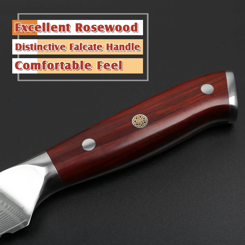 XINZUO 9'' inch Serrated Bread Knife Damascus Steel Rosewood Handle Kitchen Knives Brand High Quality Cake knife Cooking Tools XINZUO 9'' inch Serrated Bread Knife Damascus Steel Rosewood Handle Kitchen Knives Brand High Quality Cake knife Cooking Tools
