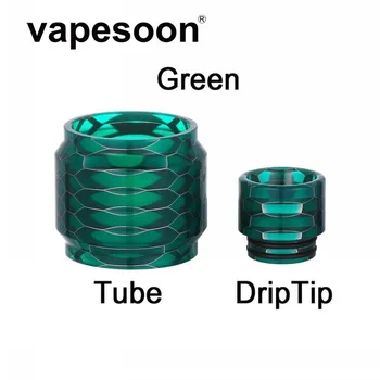 

1 set coloful replacement pyrex snake resin glass tube and drip tip for Fireluke tank atomizer /Beast Cloud Vape Tank 6 colors