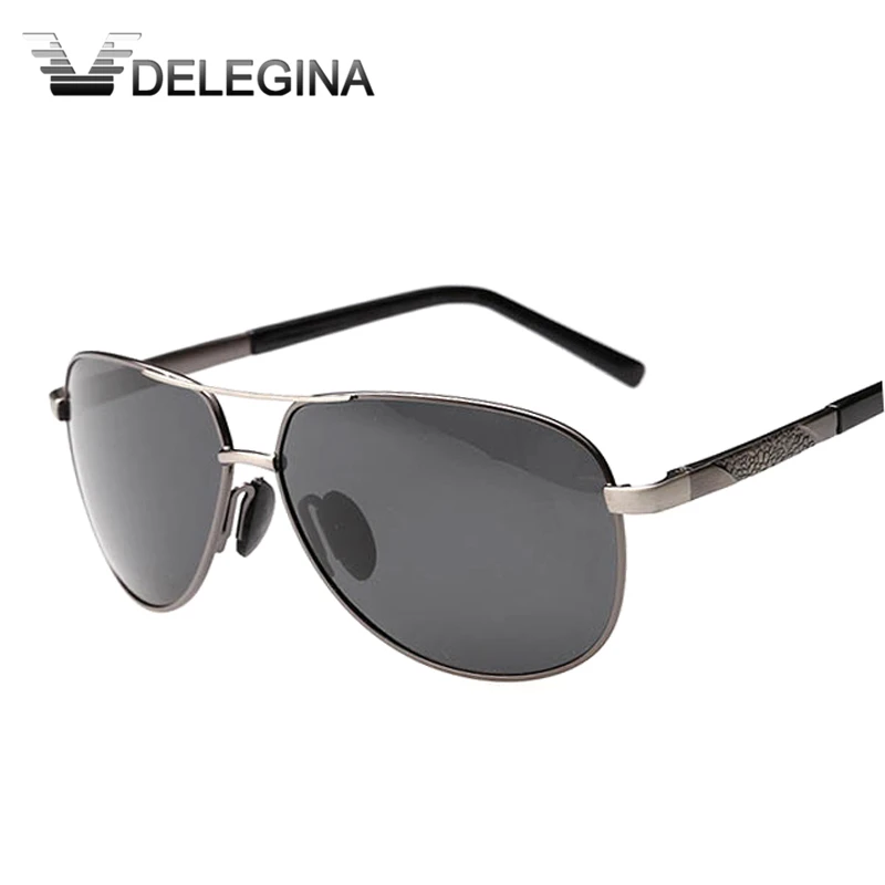 

DELEGINA 2018 Brand Designer polarized sunglasses For men polar points Golden Black sun glasses driver