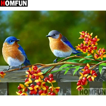 

HOMFUN Full Square/Round Drill 5D DIY Diamond Painting "Birds and flowers" 3D Embroidery Cross Stitch 5D Home Decor A13544