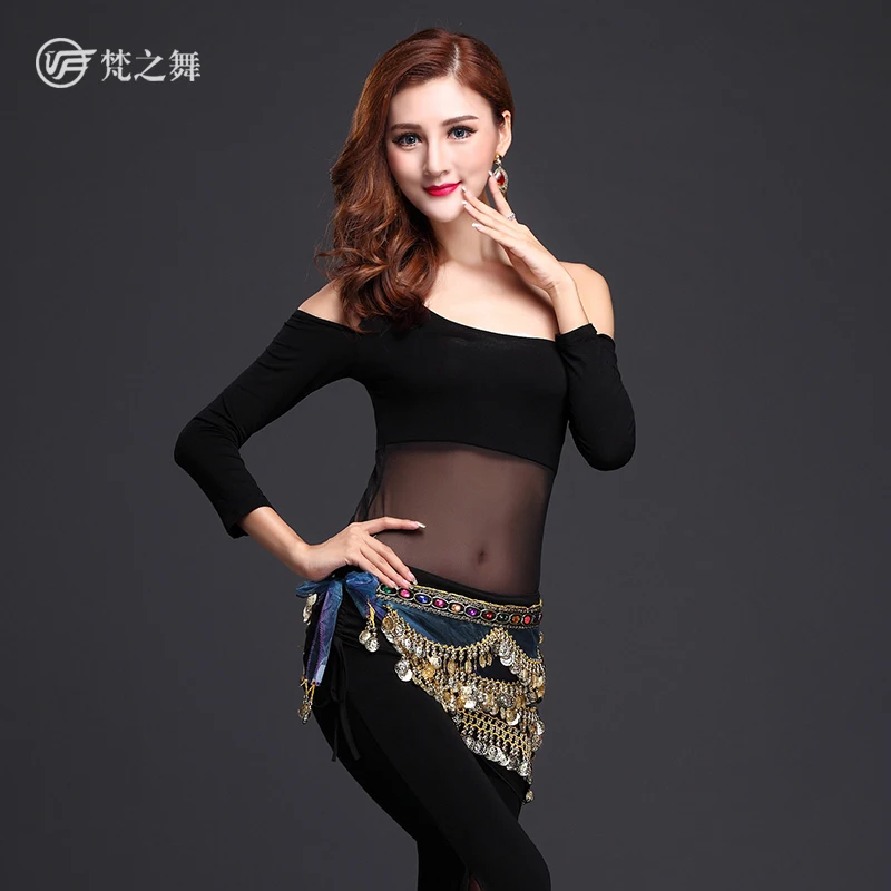 

High quality modal arab belly dance costumes for women with organza hip scarf