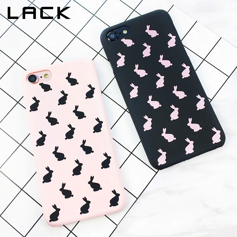 LACK Cartoon Animal Rabbit Painting Case For iphone7 Case For iphone 5S SE 6 6S 7 8 Plus Fashion Hard PC Frosted Cute Back Cover