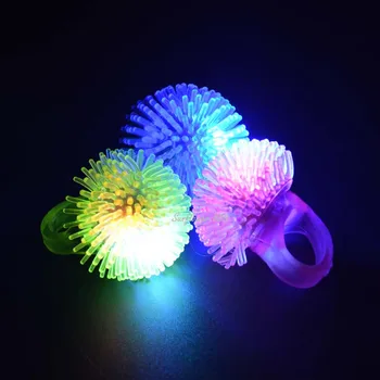 

Colors LED Flashing Light Rings Blinking Party Soft Light Up Rave Glow Jelly Halloween Party
