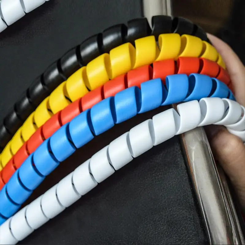 Matedepreso Cover Color Blanco Organizador de Cables de 8 mm con tuber/ía en Espiral Tama/ño Libre Amarillo