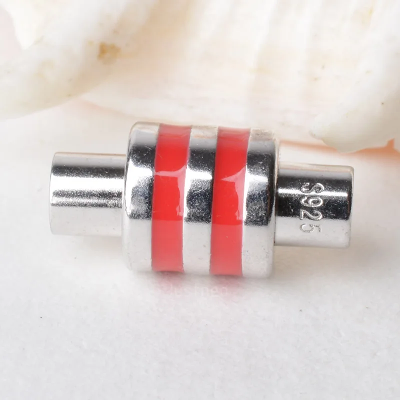 

Solid 925 sterling silver magnetic Clasps Leather Cord Bracelet Connectors For DIY Jewelry Making Accessories