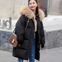 Новинка, весенне-зимний женский длинный пуховик со съемным мехом и капюшоном, хлопковые толстые парки, Женская длинная теплая одежда, пальто