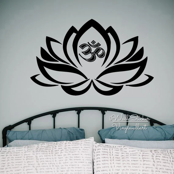 

Lotus Flower Wall Sticker Modern Lotus Wall Decal DIY Modern Flower Wall Decors Bedroom Easy Wall Art Cut Vinyl Stickers F25