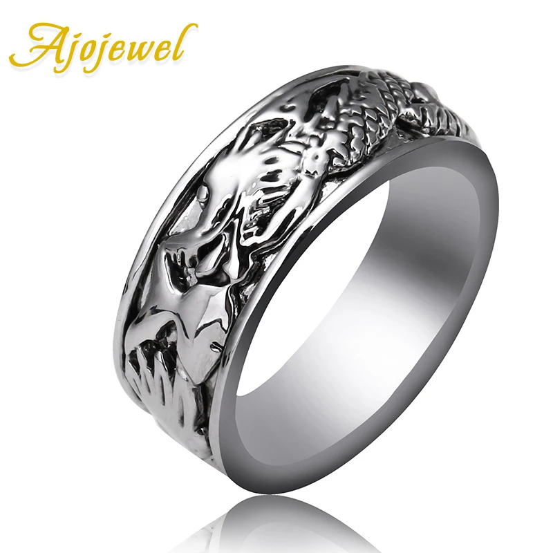 Мужское кольцо с драконом Ajojewel модное Уникальное простое ювелирное изделие