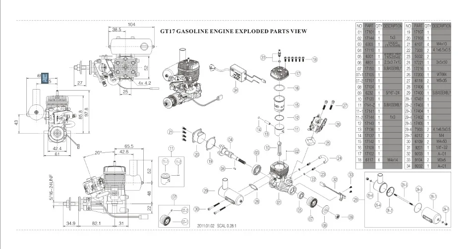 NGH GT17 17CC бензин/бензиновый двигатель для RC модели самолета