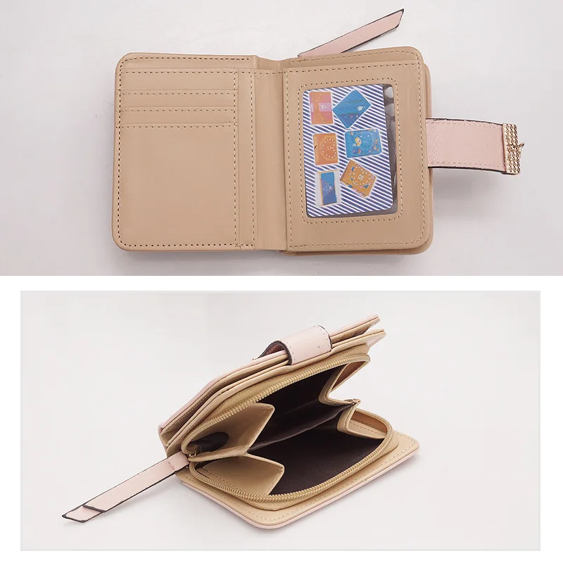 New Women Wallets Short Wallet Ladies Zipper Buckle Hollow Leaf Purse Wallet Female Women Zipper Purse Card Holder Cartera Mujer