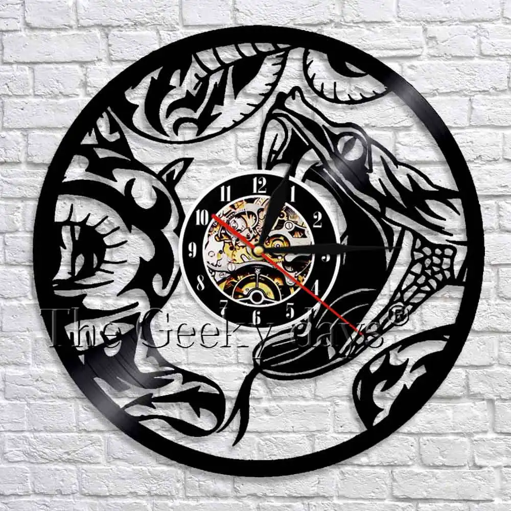 

Python Wall Clock The Snake Serpent Animal Wall Art Decor Make From Vinyl Record Venom Reptile 3D Wall Watches