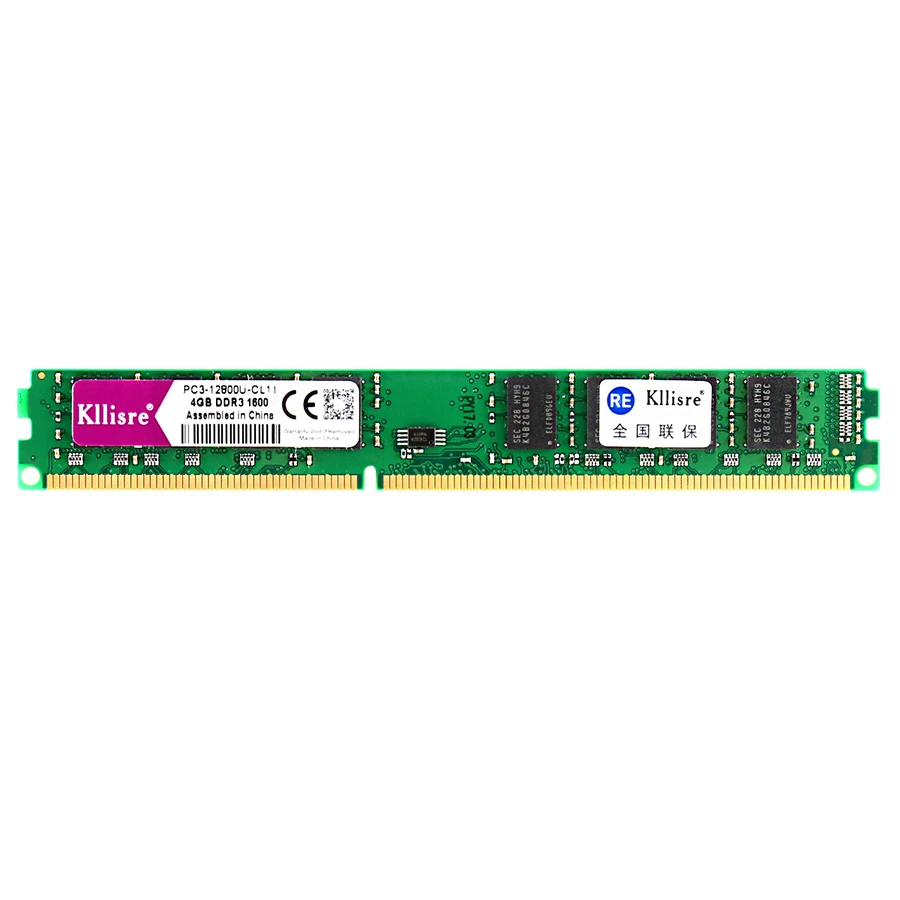 Kllisre ddr3 ОЗУ 4 Гб 1333 1600 МГц настольных компьютеров non-ecc(без коррекции ошибок) Поддержка гнездо 775 4gb Материнская плата