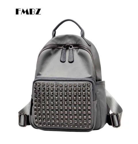 

FMBZ Oxford cloth shoulder bag female bag Casual backpack new 2018 wild travel backpack rivet student bag free shipping