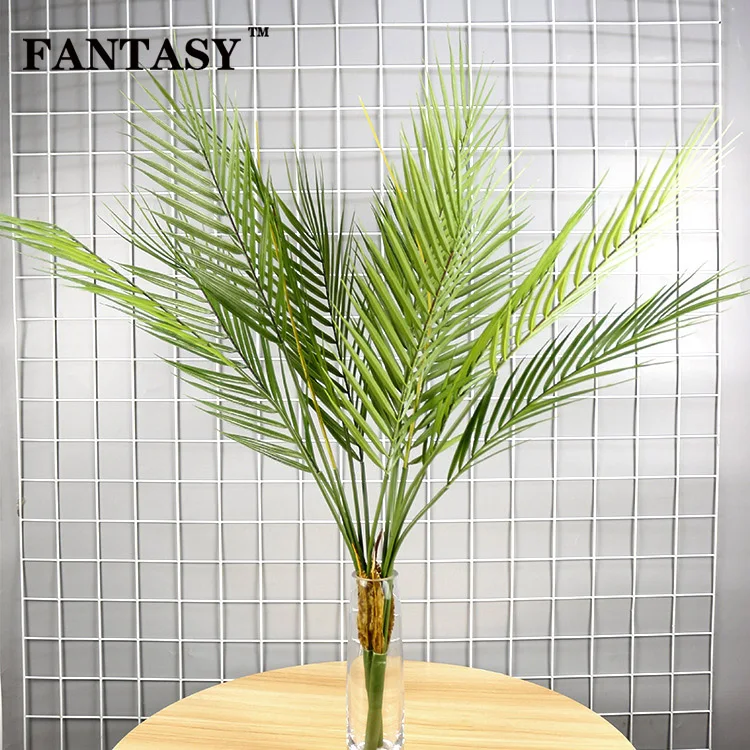 

88cm 9Fork Fake Palm Tree Bouquet Plastic Artificial Plant Leaves Branch Tropical Fake Palm Leaf For Hawaiian Jungle Party Decor