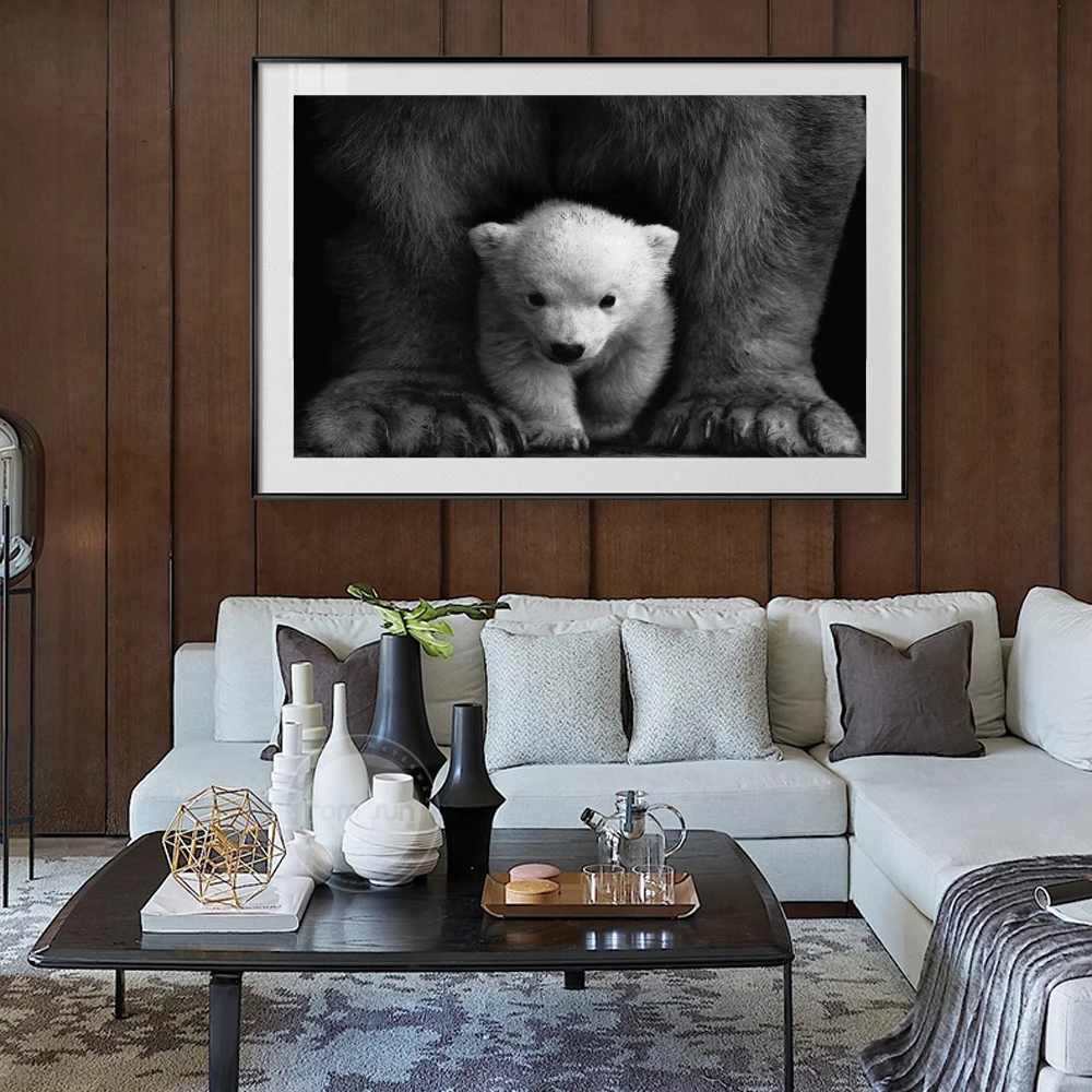 

Black And white Retro Photography Wall Art Canvas Prints Nordic Bear Posters And Prints For Kids Room Wall Decor Cuadros Picture