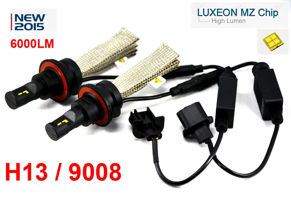 

4 Sets H13 9008 40W 6000LM CRE/PHILIP LED Headlight High/Low Beam 4SMD LUXEON MZ All in One 12/24V  Xenon WHITE 6K H4 9004 9007