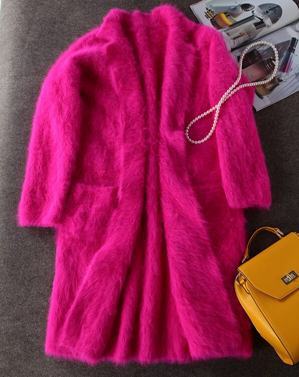 Luxury Long Mink Cashmere Coat Women Fashion Real Mink Cashmere Long Jacket Wholesale Retail Custom big size and color TFP830