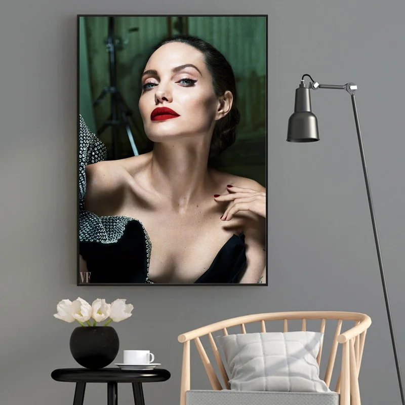 

Angelina Jolie Silk Fabric Poster And Print Wall Art Picture Painting Home Decor