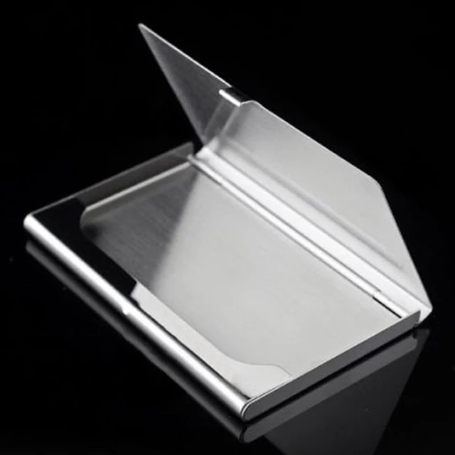 Waterproof Stainless Steel Silver Aluminium Metal Case Box Business ID Name Credit Card Holder Cover namecard cardcase 6