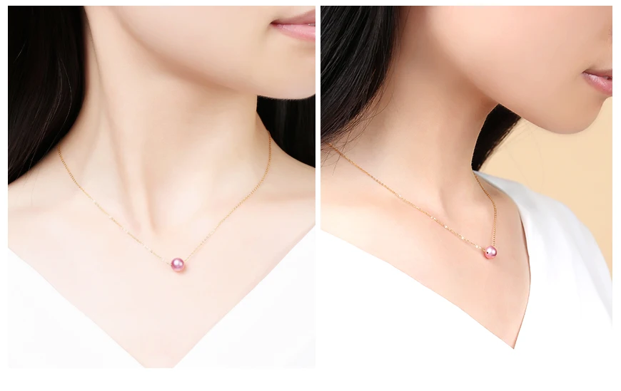 DAIMI Простое жемчужное ожерелье-чокер 7-8 мм, жемчужная подвеска, серебряная цепочка 925 пробы, лучший подарок для женщин