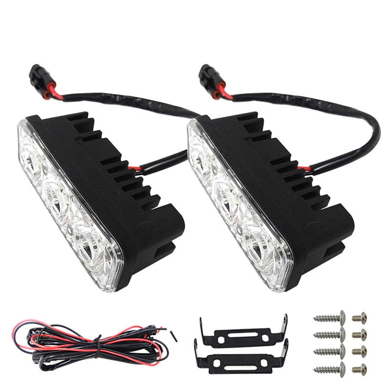 

IP68 Waterproof Energy saving Car High Power Aluminum LED Daytime Running Lights with Lens DC12V Super White 6000K DRL Fog Lamps