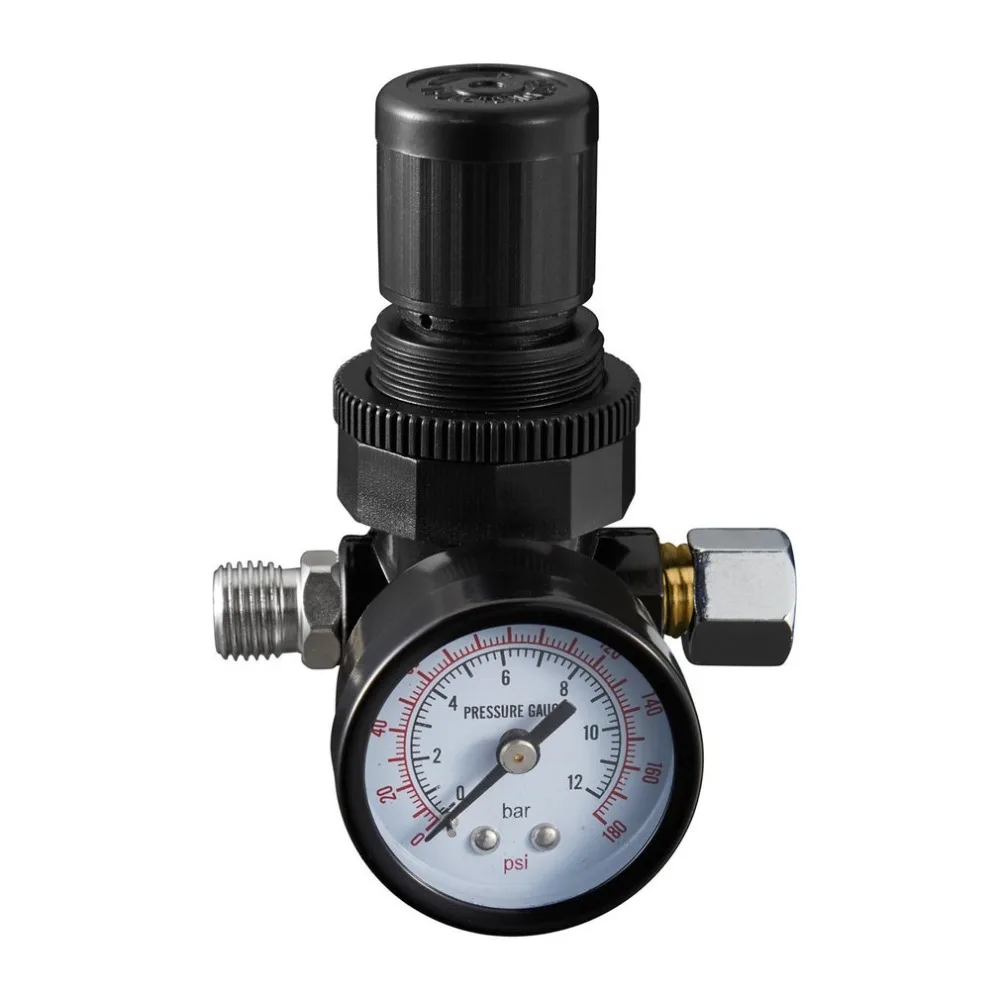 Mini 1/4 Thread 180PSI/12Bar Air Pressure Reducing Regulator Air Source Treatment Unit With Pressure Gauge Easy Installation