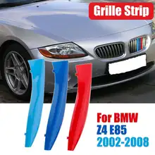 Grade dianteira do carro guarnição tiras esporte capa adesivos para bmw z4 e85 2002-2008 frente rim grill grille capa clipe guarnição