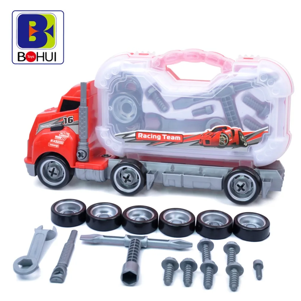 Assembly Big Rig Children Container Truck Toy Removable Tires font b Maintenance b font Tool Box