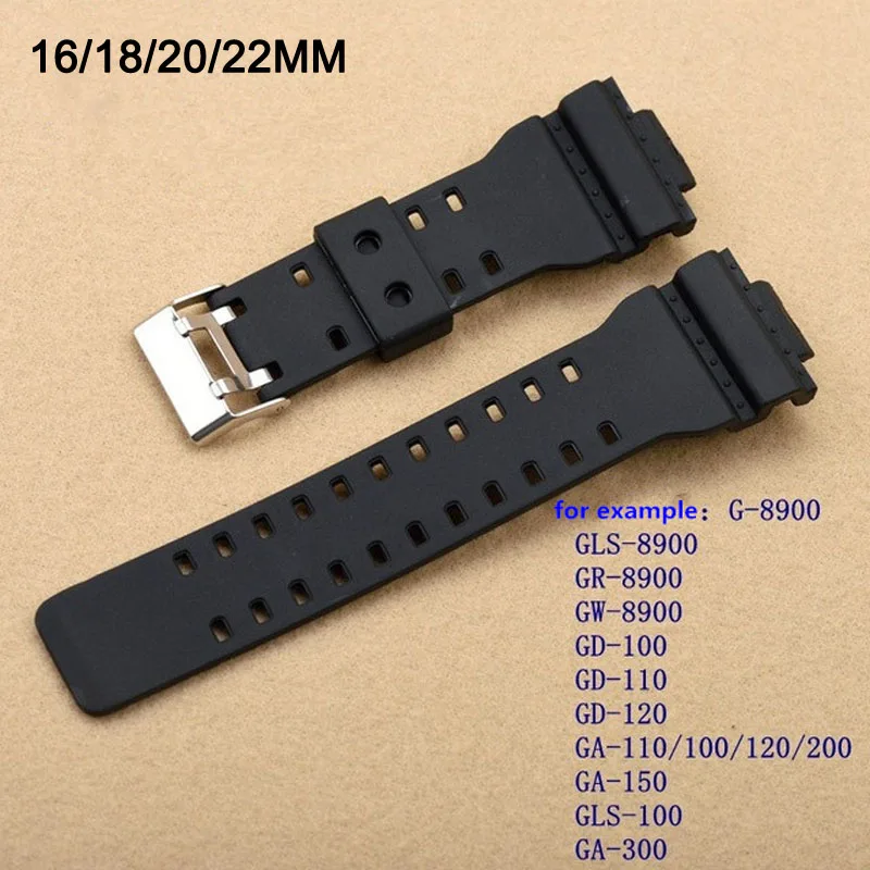 

New replacement Matte Silicone stainless steel clasp for CASIO GA-100/GA-300/GA-110/GA-120/G-8900 Driving Sport watch