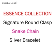 Pandulaso esencia serpiente cadena pulseras con firma corchete redondo DIY joyería encantos pulseras para pequeño agujero esencia
