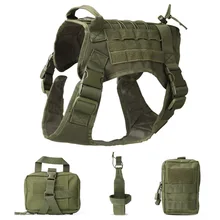 Тактическая служба охотничий Molle 1000D нейлоновый жилет для собак тренировочный Водонепроницаемый Военный регулируемый поводок для собак с ручкой для охоты
