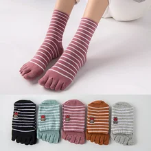 5 пар носков с пятью пальцами, женские хлопковые милые дышащие носки с пятью пальцами, повседневные женские хлопковые носки