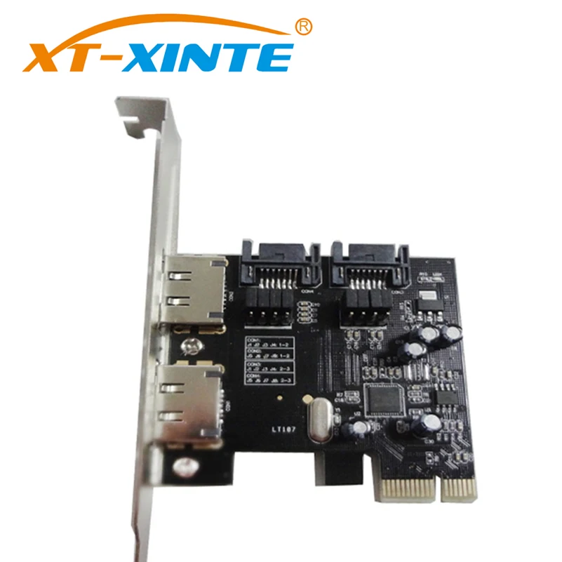 Карта расширения XT XINTE LT107 2 SATA 3 0 и ESATA порта PCI E Express адаптер для майнинга Ming BTCoin|sata