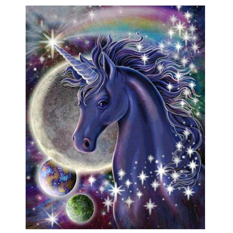 5D DIY diamond painting Starry Sky Unicorns Mosaic diamond Picture Of