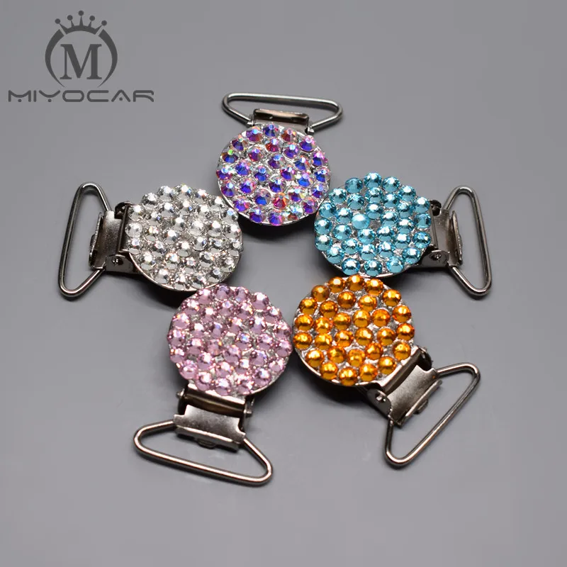 

MIYOCAR Bling sliver pink green rhinestone pacifier clips/Dummy clip/holder Teethers clip baby soother chain for baby