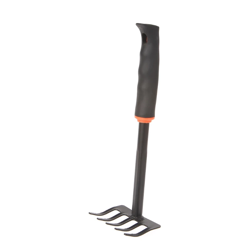 

1 Pc Solid Tempered Steel Portable Digging Tool Mini Steel Rake For Home Garden Transplanting Non-slip Tool Steel Rake