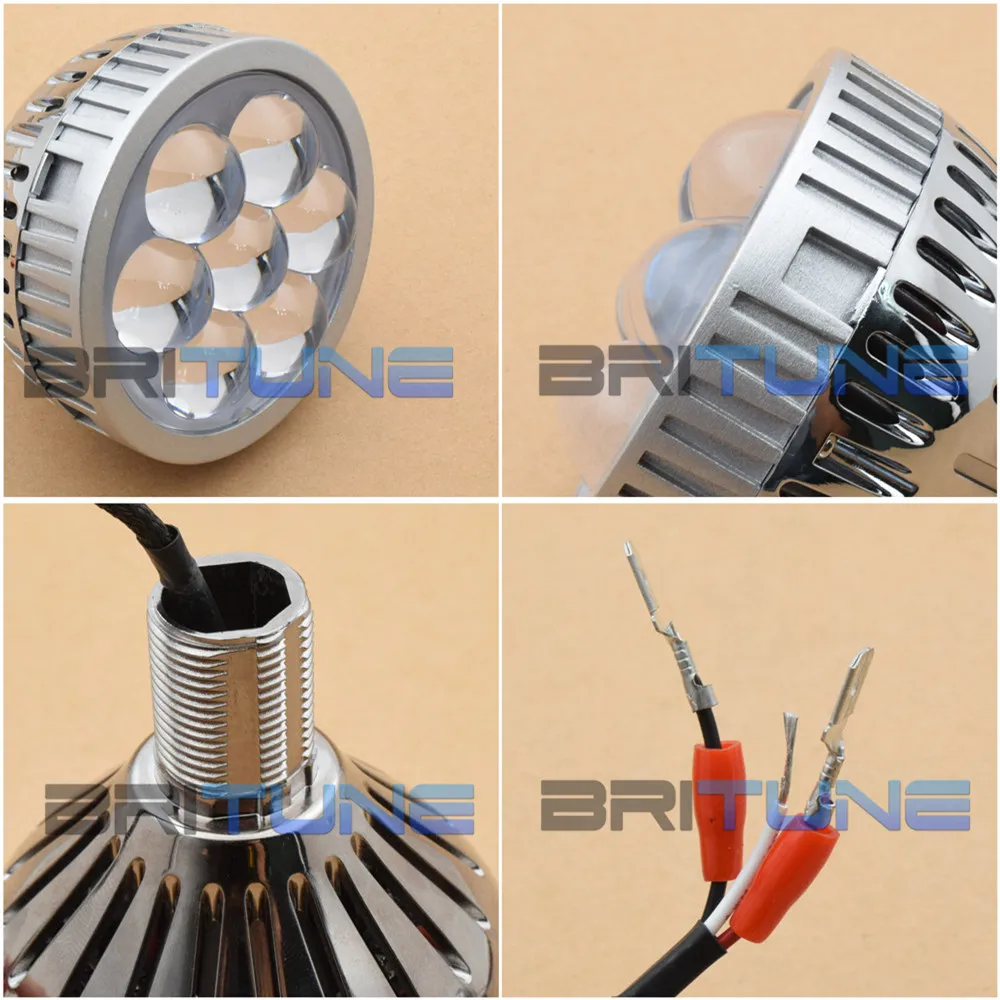 US $44.84 LED High Beam Projector Devil Eyes LED Headlight Lenses Single Light Multi Lens H1 H4 H7 9005 9006 Cars Motorcycle Accessories