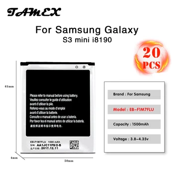

Top Quality Phone Battery EB-F1M7FLU For Samsung Galaxy S3 Mini i8190 Replacement Batteria Akku 1500mAh 20pcs