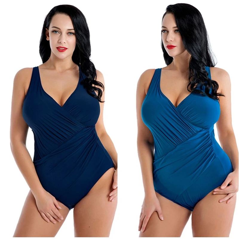 

2019 One Piece Swimsuit Plus Size Swimwear Women Sexy Bather Push Up Monokini Solid Bathing Suit May Female Beach Swimming Suits