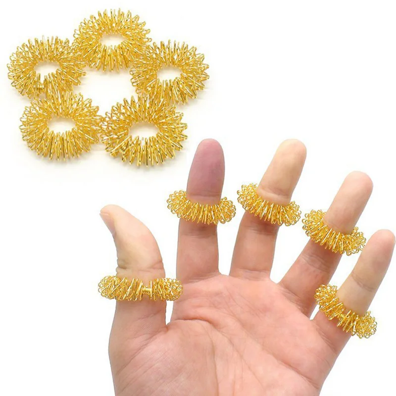 10pcs Finger Massage Acupuncture Ring Health Care Body Relaxation Tool For Women Girl Kid Gift hand acupuncture points finger joint rollers massager handheld massager relaxation blood circulation health care massage tool