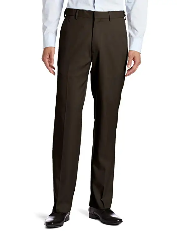 Мужской приталенный костюм с плоской передней частью, отдельные брюки, Формальные Свадебные деловые прямые мужские брюки цвета хаки, тонкие офисные модельные брюки - Цвет: same as image