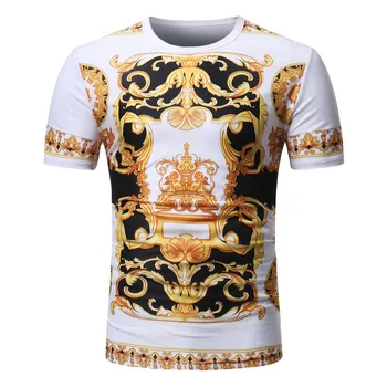 

Summer New Fashion Europe Court 3D Printed Mens Short Sleeve T-Shirt Casual O-Neck Floral Tees Of Various Colors And Styles