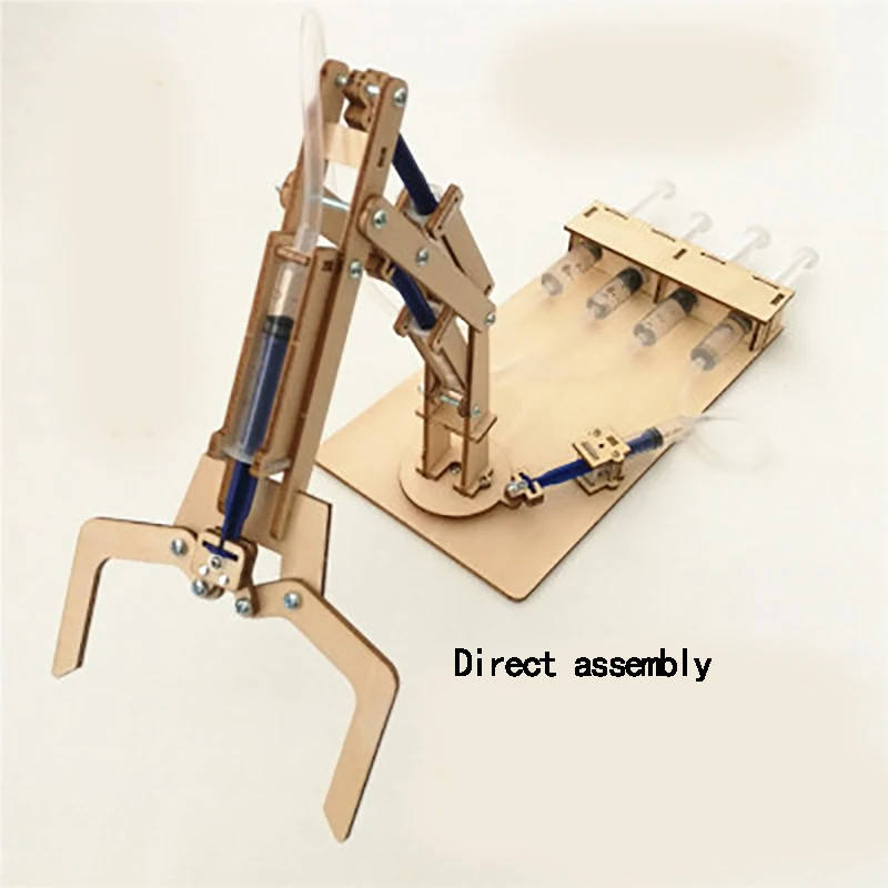 Робот-модель, деревянный набор, гидравлическая Механическая технология, сделай сам, игрушки для мальчиков, для детей, настольный робот, набор, Роботизированная обучающая сборка