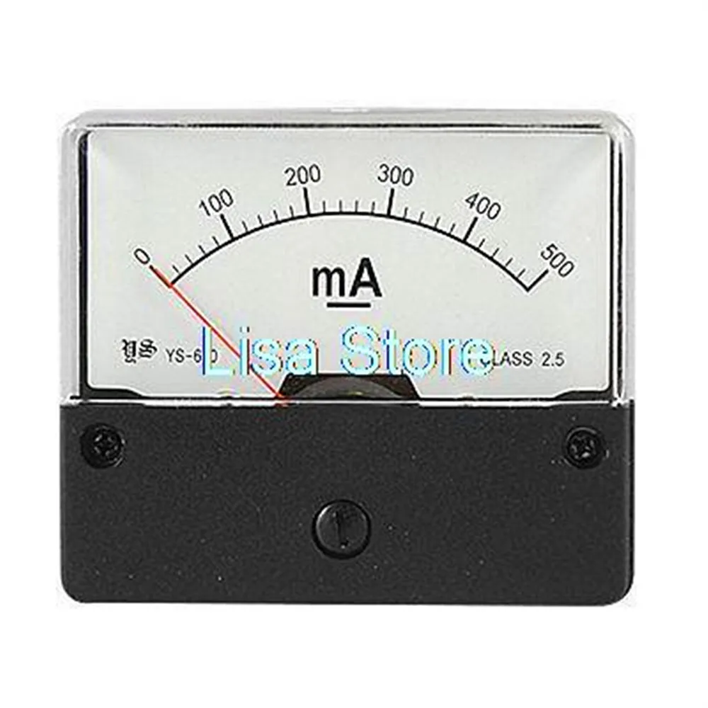 Прямоугольник DC 0-500mA ток Панель Амперметр Датчик